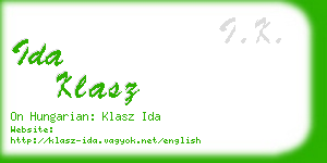 ida klasz business card